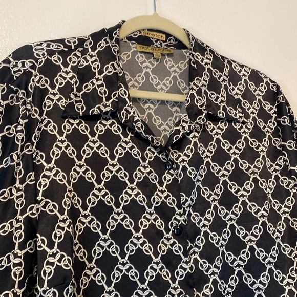 Notations Tops - NOTATIONS long sleeve Blouse chain design Plus Curvy XL